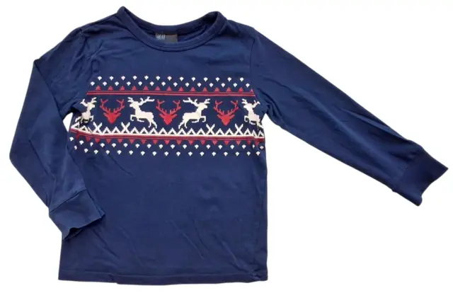 H&M mørkeblå langærmet bluse str. 110-116