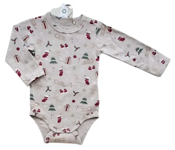 Ny Fixoni beige langærmet jule body
