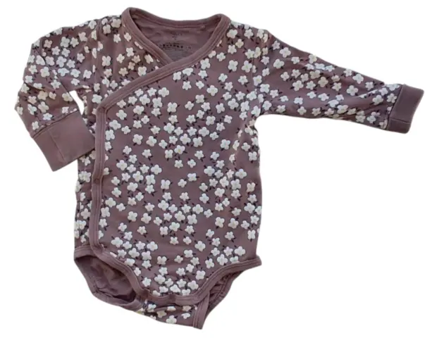 Lindex mørk pudderfarvet langærmet body str. 68