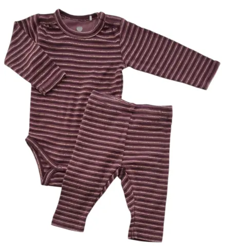 Enfant bordeauxrød stribet babysæt str. 56