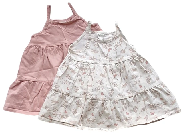 H&M en rosa og en råhvid sommerkjole str. 74