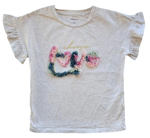 Name it lys beige kortærmet bluse str. 104