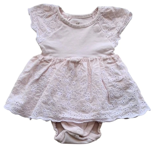 H&M rosa kortærmet bodykjole str. 56