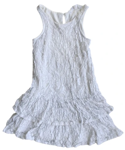 H&M råhvid ærmeløs blondekjole str. 116