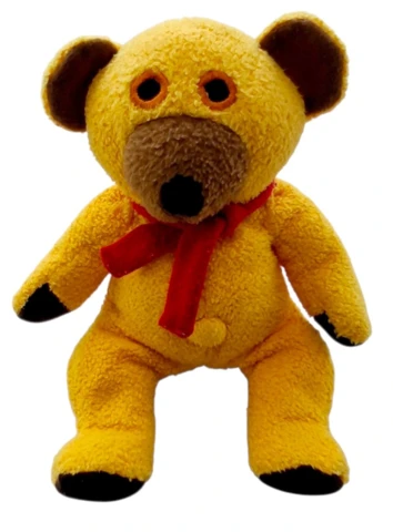 Gul lille bamse fra DR serien Bamse og Kylling