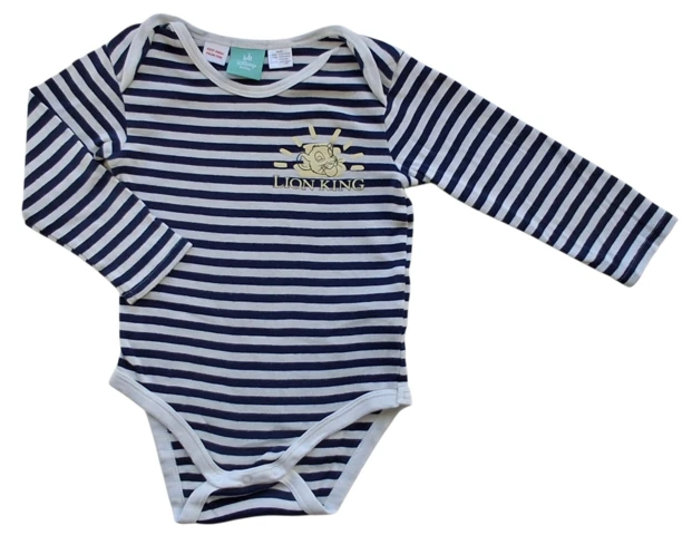 Disney baby mørkeblå og hvid stribet body str. 86-92