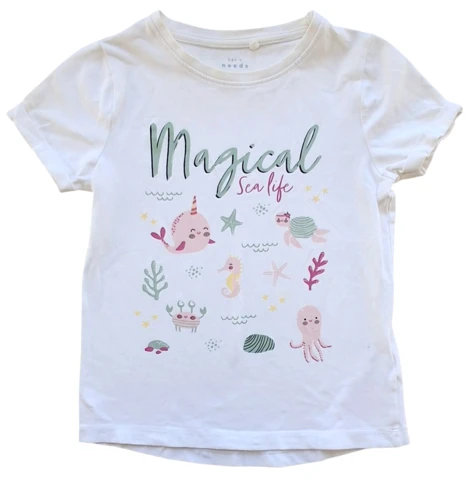 Name it hvid kortærmet T-shirt str. 110