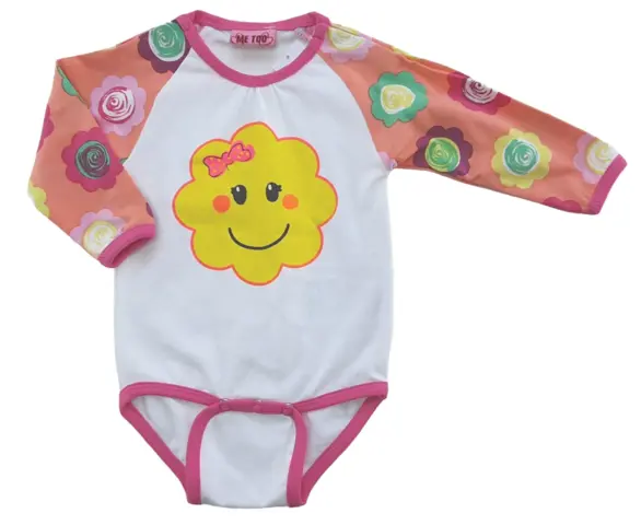 Ny Me Too hvid blomstret body str. 62