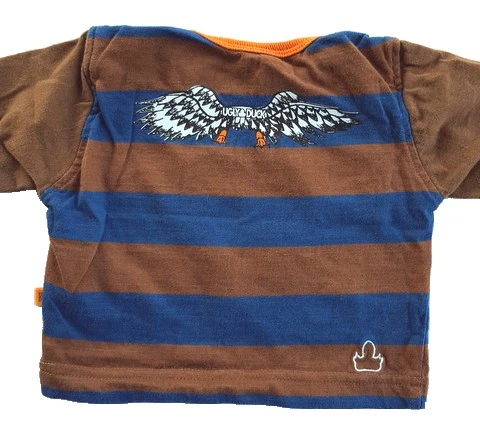 Ugly Duck brunstribet T-shirt str. 62, ryg.