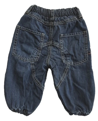 Minymo baggy denim baby bukser str. 68, bagside.