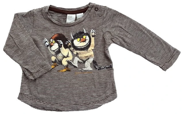 H&M brun stribet langærmet T-shirt str. 68