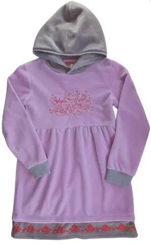 Ny Freoli lyselilla lang fleece kjole str. 12 år