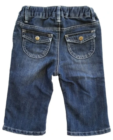H&M blå denim bukser str. 74, bagside.