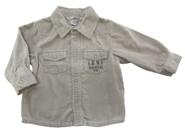H&M beige babyfløjlsskjorte str. 74