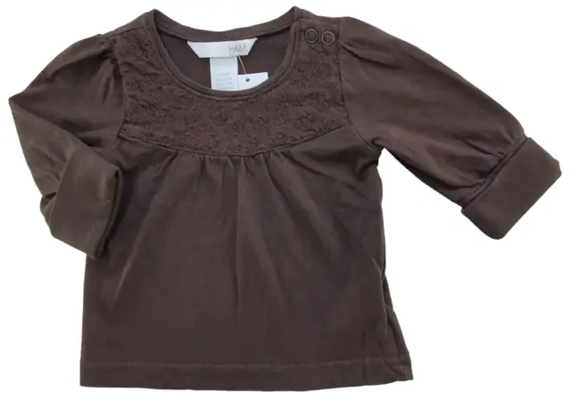 H&M brun langærmet bluse str. 62