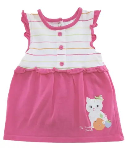 Baby club pink/hvid sommerkjole str. 62