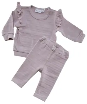 Name it rosa sweatshirt og bukser sæt str. 56
